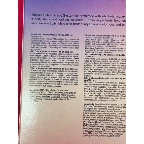 NIB Biosilk Silk Therapy Original Replenishing & Reconstructing System 3 Pc Set - Picture 6 of 8